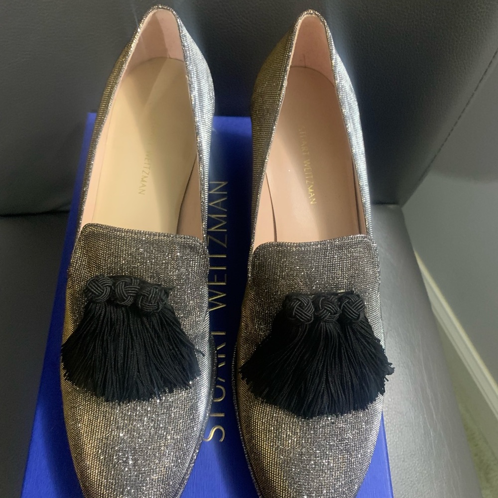 Stuart Weitzman Razmataz Metallic Heel Loafer